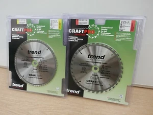 PAIR OF TREND 210MM TCT TABLE SAW BLADES CSB/21036TC & 21060TC DEWALT DCS7485 - Picture 1 of 1