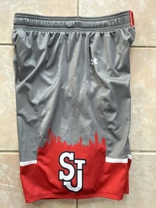 UNDER ARMOUR St. John’s Red Storm Shorts YOUTH Large NYC Skyline Basketball - Picture 1 of 8