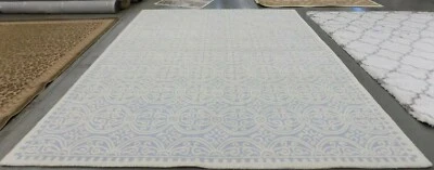 Light Blue / Ivory 9' x 12' Stained Rug, Reduced Price 1172567375 CAM123A-9 - Image 1 of 4