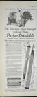 Magazine Ad* - 1925 - Parker's Fountain Pens - Doufold - Christmas