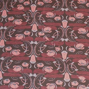 Silk mens handkerchief. Liberty print.  Pink/grey on dark red.  NEW - Picture 1 of 1