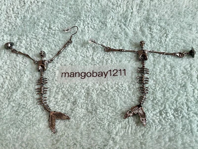 Vivienne Westwood  Black Skeleton Mermaid Orb Long Drop Earrings - Image 1 of 4