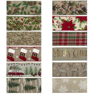 Christmas Ribbon 63mm Wide Wire Edge Seasonal Autumn Gifts Wreaths Trees Crafts - Picture 1 of 14