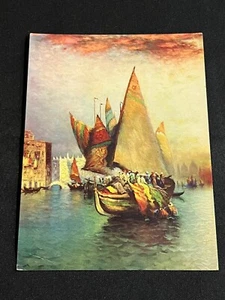 Vintage VENICE HARBOR Lithograph Circa 1950's Similar to Atkinson Fox - Picture 1 of 2
