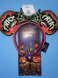 Disney Parks 2024 Mickey’s Not So Scary Halloween Party Pumpkin Ear Headband New - Picture 1 of 2