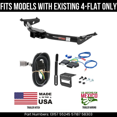 For 01-02 Toyota 4Runner Trailer Hitch w/ 5 Pin Wiring Fit w/ exst 4Way Curt 5K - Image 1 of 4