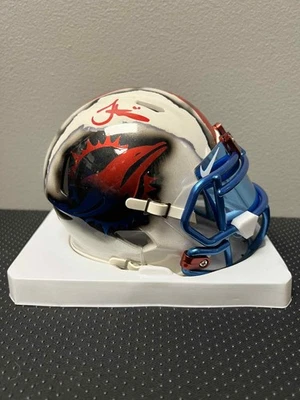 Minicasco Tyreek Hill Miami Dolphins pintado personalizado firmado certificado por Beckett Foto 1 de 4