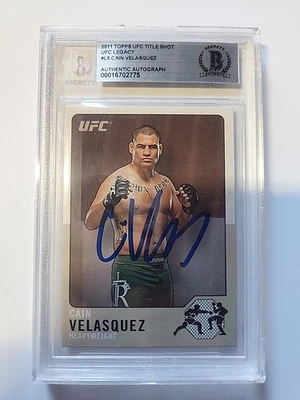 Cain Velásquez 2011 Topps UFC Title Shot Auto Firmado Losa Beckett BAS Foto 1 de 2