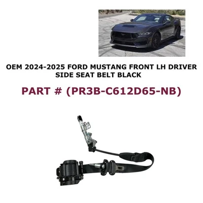 Cinturón de seguridad delantero izquierdo ford mustang 2024-2025 negro pr3b-c612d65-nb Foto 1 de 4