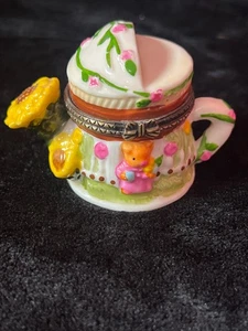Caja de baratijas para tetera de porcelana - conejito, girasol, floral - para manualidades o exhibición - Imagen 1 de 3