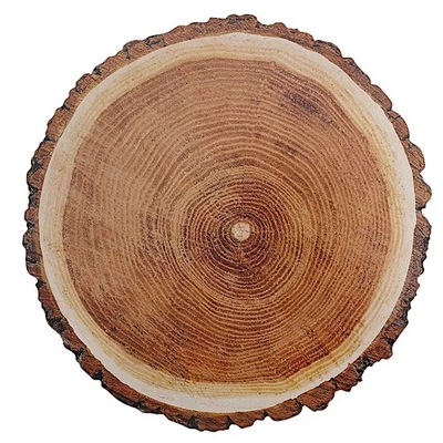 Natural 6 Round 13" Disposable Paper Charger Plates Wood Slice Design Events - Image 1 of 4