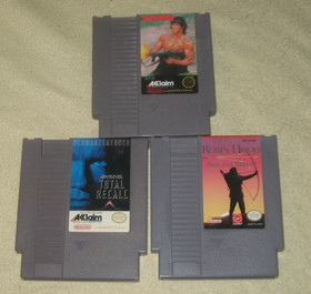 Robin Hood, Total Recall, Rambo  for NES .Authentic.  Nintendo. Cleaned/Tested.