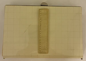 Vintage Hard Shell Clutch w/ Strap cream Interior Change Purse Attached mirror - Picture 1 of 18