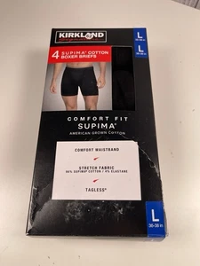 Paquete de 4 calzoncillos boxer Kirkland Signature para hombre ropa interior color negro talla caja abierta - Imagen 1 de 4