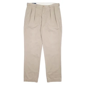 POLO RALPH LAUREN Andrew Plant Pleated 90s Chino Trousers Brown Mens W38 L34 - Picture 1 of 5