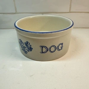 VTG Pfaltzgraff Yorktowne Blue DOG Food Water Bowl USA 806 2 3/4" x 5 3/4" - Picture 1 of 8