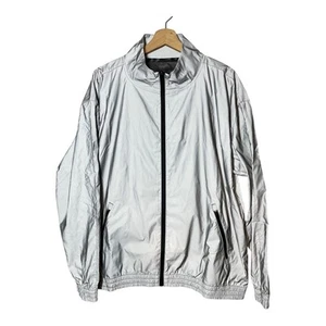 TomboyX Ultra Reflective Jacket Full Zip Gray Hi Vis Size Large Walking Running - Picture 1 of 5