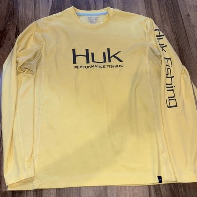 Camisa de pesca Huk amarilla talla M Foto 1 de 4