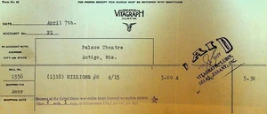 Greater Vitagraph Invoice April 7 1919 Fight for Millions 8 Silent Film - Picture 1 of 1