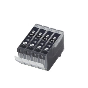 4 Black Ink Cartridge For Canon IP5100 IP5200 IP5300 IP6600D IP6700D CLI-8BK - Picture 1 of 2