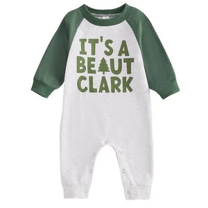 Shejingb My First Christmas Baby Boy Girl Outfit Funny Letter Print Romper Ju... - Picture 1 of 7