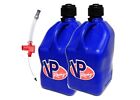 VP Racing 2 Pack Blue Square 5 Gallon Fuel Jug With Trigger Hose