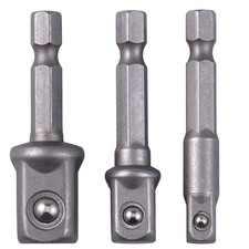 Socket Adapter Drill BIts Set Hex Shank 1/4" 3/8" 1/2" 3Pcs Impact Driver Tools
