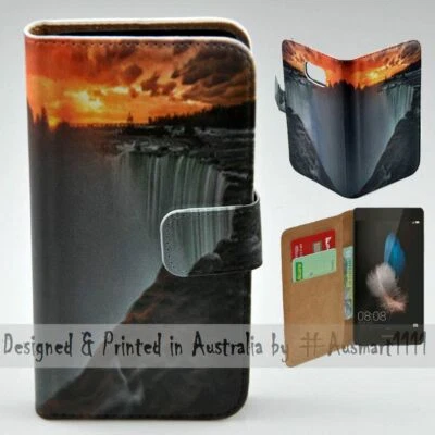 Para Huawei Series - Cataratas del Niágara Tema Impresión Billetera Teléfono Móvil Estuche Cubierta Foto 1 de 3