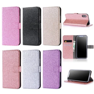 Case For Samsung S21 S22 Plus S20 S23 S24 Bling Flip Leather Wallet Phone Cover - Picture 1 of 14