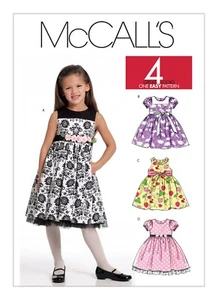 Vestidos forrados McCall's PATRÓN DE COSTURA M5793 para niños/niñas 2-5 o 6-8 - Imagen 1 de 7