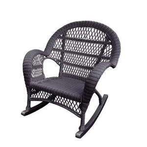 Jeco Rocker Wicker Chair in Espresso - Picture 1 of 2