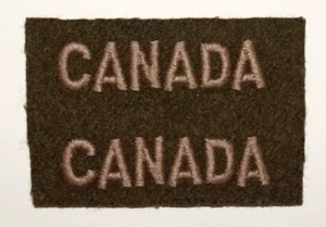 INSIGNIAS DE GORRA MILITAR BRITÁNICA, Canadá título de hombro par sin cortar - Imagen 1 de 2
