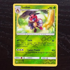 Ledian 10/147 Pokemon Burning Shadows Sun & Moon Reverse Holo Rare Card NM - Picture 1 of 2