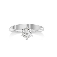 1/2 CARAT DIAMOND SOLITAIRE ENGAGEMENT RING ROUND CUT D VS2 14K WHITE GOLD