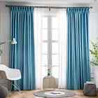 Modern Blue Blackout Curtains For Window Solid Color Room Luxury Curtains Drapes