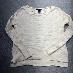 Calvin Klein Sweater Womens Large White Knit Boat Neck Long Sleeve Outdoors - Picture 1 of 10