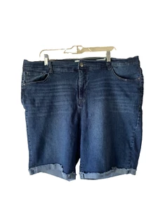 Angels shorts Signature Bermuda blue 22W PLUS Jean Shorts denim casual beach - Picture 1 of 6
