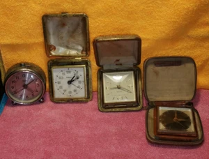Lot of 4 Vintage Alarm Clocks Various brands *mechanical* for parts or repair - Picture 1 of 7