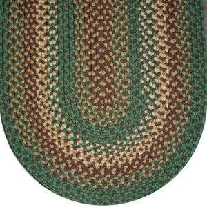 SEAFOAM GREEN BASKET WEAVE BRAIDED AREA RUGS By COLONIAL RUG--MANY SIZES! 130 - Picture 1 of 1