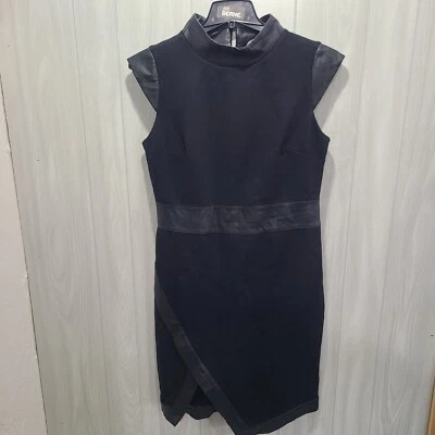 Womans Black Faux Leather Trim Size 12 career whimsigoth Goth Sexy Date night  - Image 1 of 4