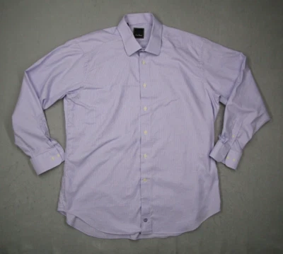 David Donahue Dress Shirt Mens 17.5 34 Purple Button Up Work Designer Preppy - Image 1 of 4