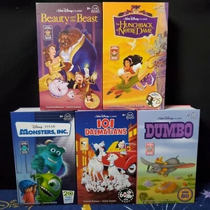 *5 VHS Small Plush Set* Disney Parks Series 1 Beauty Beast, Dumbo, Monsters Inc - Picture 1 of 12