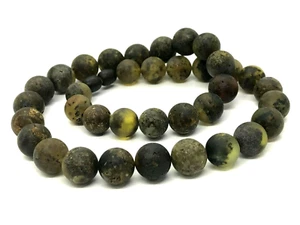 BERNSTEIN HALSKETTE Geschenk rund Perlen unpoliert HEILUNG unbehandelt Baltikum 31g 10033 - Bild 1 von 10