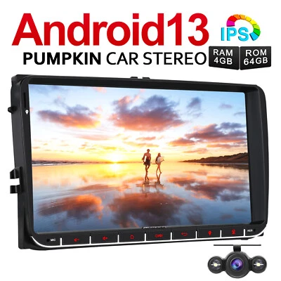 Pumpkin 9" Android 13 Autoradio GPS Navi DAB+ 4GB 64GB for VW Golf Passat+Kamera - Bild 1 von 4