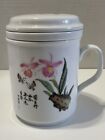 Ensemble de tasses à thé Blanche-Neige Chine 3 pièces avec crépine et couvercle design floral asiatique