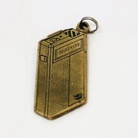 Vintage 1980s Brass NEC Pager Key Fob Chain 2" x 3/4"