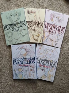 Groundwork of Evangelion The Movie Complete Set of 5 Illustrations Book New - Picture 1 of 14