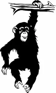 Calcomanía de vinilo mural decoración de pared animal mono chimpancé mono chimpancé - Imagen 1 de 2