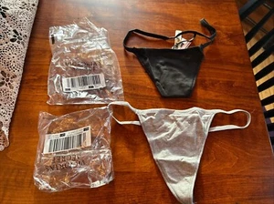 Victoria's Secret PINK 2 Pack Cotton V-String Thong - M- VS Panty NIP - Picture 1 of 3