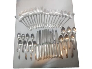1847 Rogers Bros IS Daffodil Flatware 41 Pcs Vintage Silverplate Art Nouveau  - Picture 1 of 13